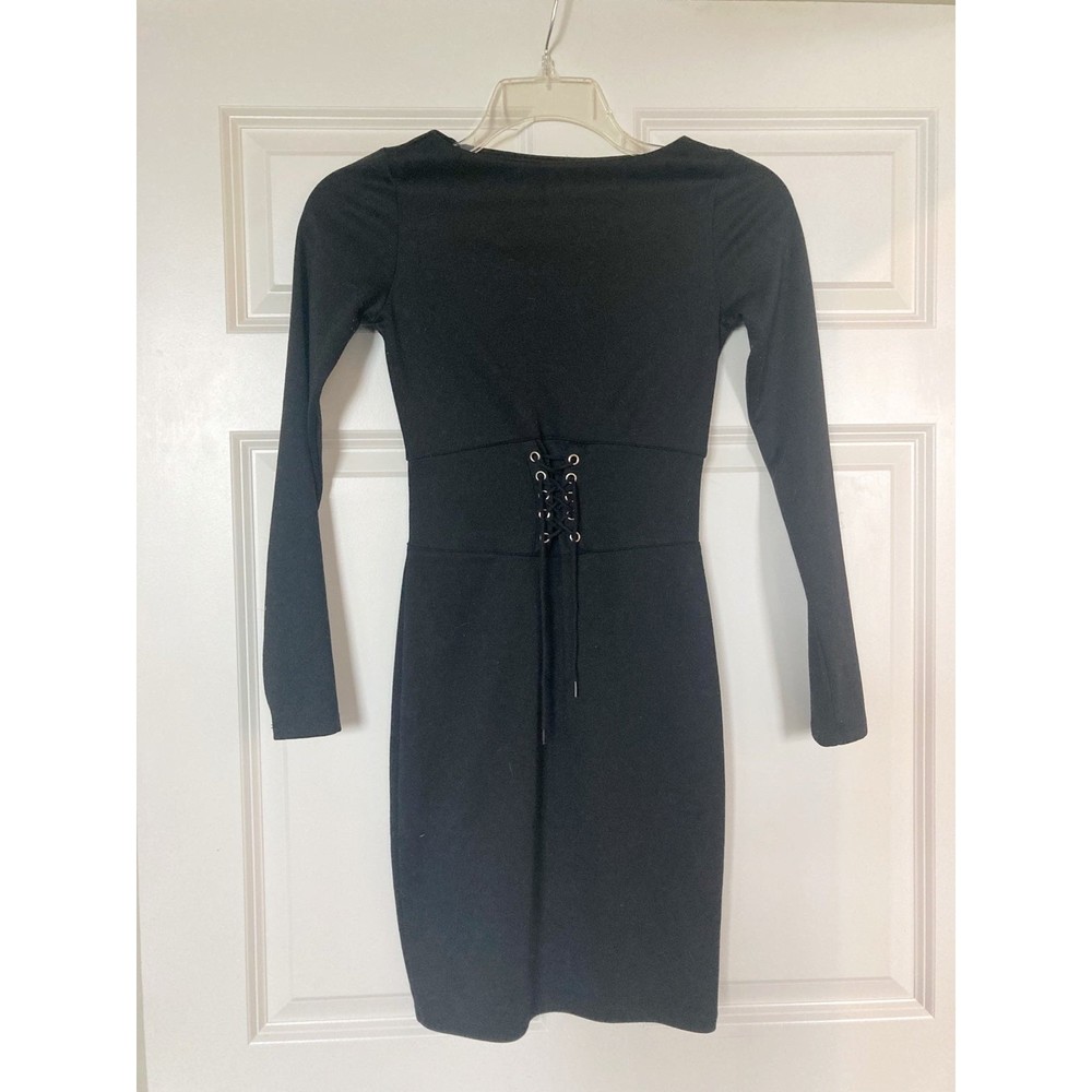 Sexy corset style bodycon dress, black